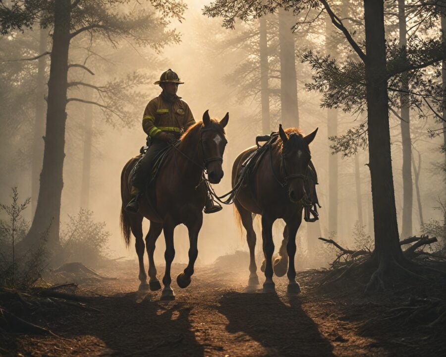 Como manejar cavalos durante incêndios florestais