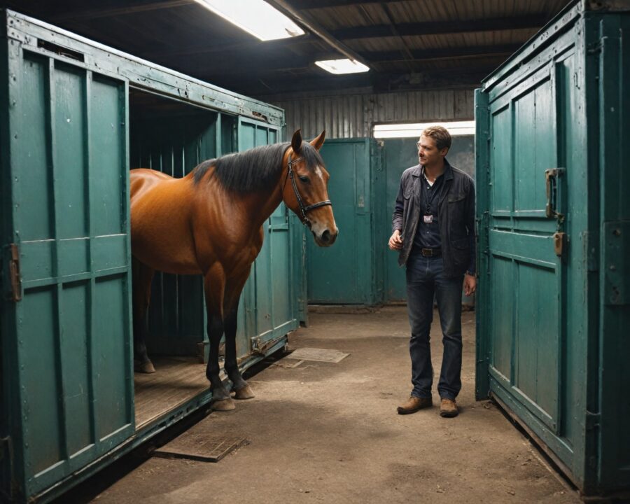 Como ensinar cavalos a entrarem em caixas de transporte