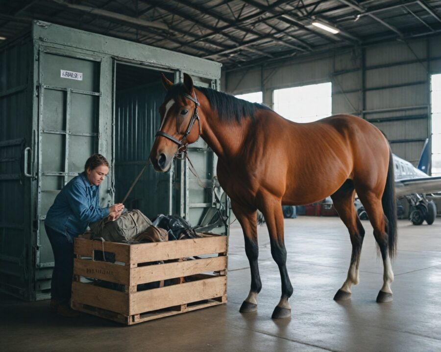 Cuidados essenciais com cavalos durante o transporte aéreo