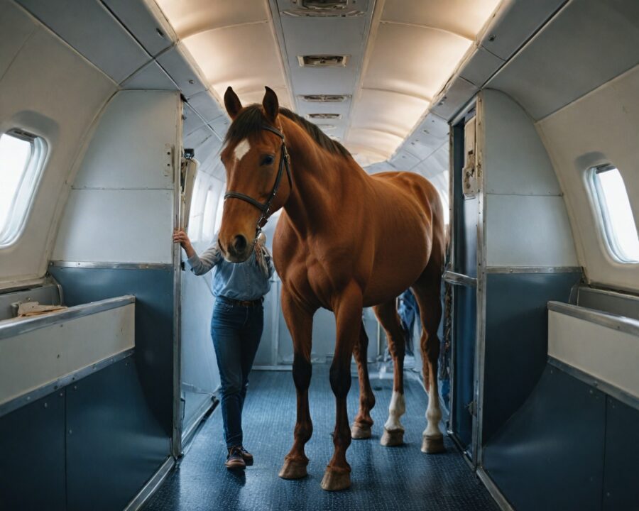 Cuidados essenciais para transporte aéreo seguro de cavalos