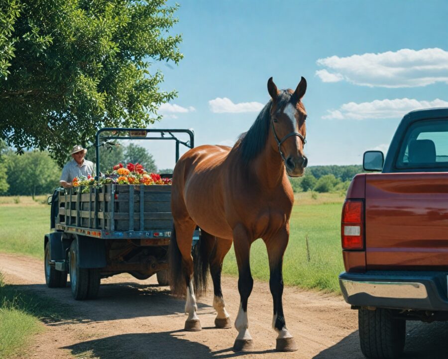 Como treinar cavalos para transporte em caminhões
