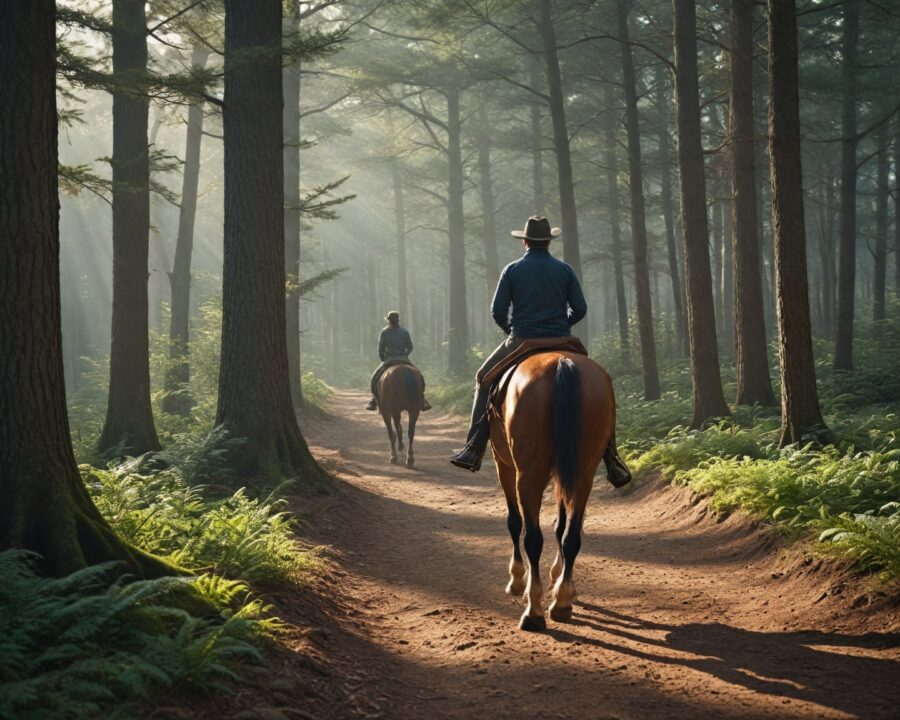 Como treinar cavalos para ficarem calmos em trilhas novas